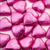 100x Pink Foiled Milk Chocolate Hearts Bag, Pouch (100 Pink Hearts) view 1