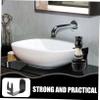FOMIYES Black Plastic Razor and Brush Stand for Men with Sleek Contemporary Design Organising Grooming Tools and Shaving for Mens Wet Shave and Bathroom Use view 3