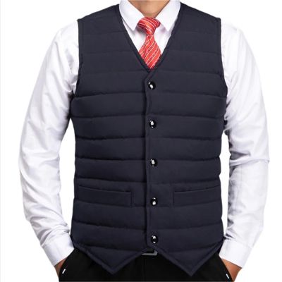 Down Vest 6/7/8XL Plus Size Mens Down Vest Jacket Men Autumn Warm Sleeveless Jackets Male Winter Casual Waistcoat(Blue,XXXL)