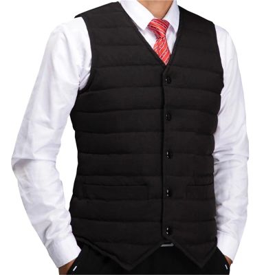 Down Vest 6/7/8XL Plus Size Mens Down Vest Jacket Men Autumn Warm Sleeveless Jackets Male Winter Casual Waistcoat(Black,M)