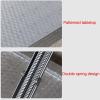 NQNFWCRJ Portable Work Table Thick Stainless Steel Double Spring Folding Dining Table with Adjustable Raised Legs No Assembly Required view 4