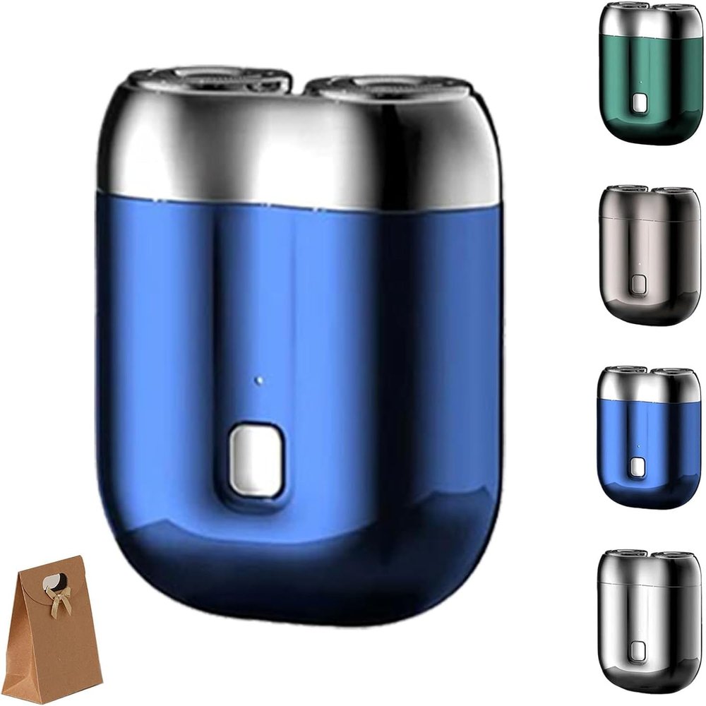 2025 Upgrade Shaver USB Mini Shavers for Men, New Pocket Shaver, Electric Mini Portable Razor, Rechargeable Waterproof Compact Electric Shaver for Home Car Travel (Blue)