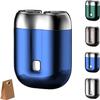2025 Upgrade Shaver USB Mini Shavers for Men, New Pocket Shaver, Electric Mini Portable Razor, Rechargeable Waterproof Compact Electric Shaver for Home Car Travel (Blue)