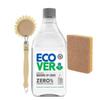 Eco Friendly Cleaning Bundle Ecover Zero Washing Up Liquid 450ml with Pryse Compostable Eco Sponge Scourer & Wooden Dish Brush view 1