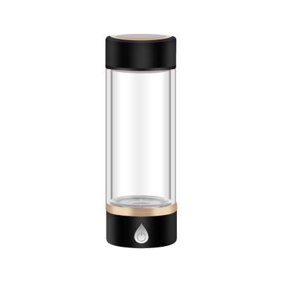 Hydrogen Water Bottle - Hydrogen Rich Water Cup | Portable Energy Cup with Electrolysis Technology | 380ml Double Structure Glass Bottle for Healthy Drinking | Rechargeable Health Cups