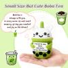 Weming Best Friend Christmas Gift Mini Crochet Boba Tea Plush with Kitty Lid, Matcha Green or Pink, Handmade 4-inch, Best-Tea Pun sign, Cute Kawaii, Stocking Stuffer, Sister Gift view 2
