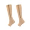 Aartner Zipper Compression Socks for Women & Men - Open Toe Graduated varicose veins compression Stockings, Flight Socks, Running, Nurses, Maternity for swollen feet (Skin color (1 pair), L/XL) view 1