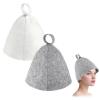 2Pcs Sauna Hats Wool Sauna Hat for Women Gray and White Sauna Cap for Men Women Bath House Accessories view 1