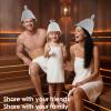 2Pcs Sauna Hats Wool Sauna Hat for Women Gray and White Sauna Cap for Men Women Bath House Accessories view 2
