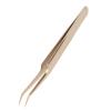ACOGEDO Stainless Steel Eyelash Tweezer for Precise Lash Extension + Versatile False Lash Application + Ergonomic Design in Pearl Golden (Oblique Tweezer) view 3