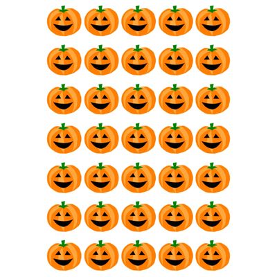 Cute Pumpkin - Edible Cupcake Toppers - Wafer or Icing - Haunted Spooky Halloween Party Themed Celebration Cake Decorations for Cupcakes, Cookies, Brownies, Muffins & More!
