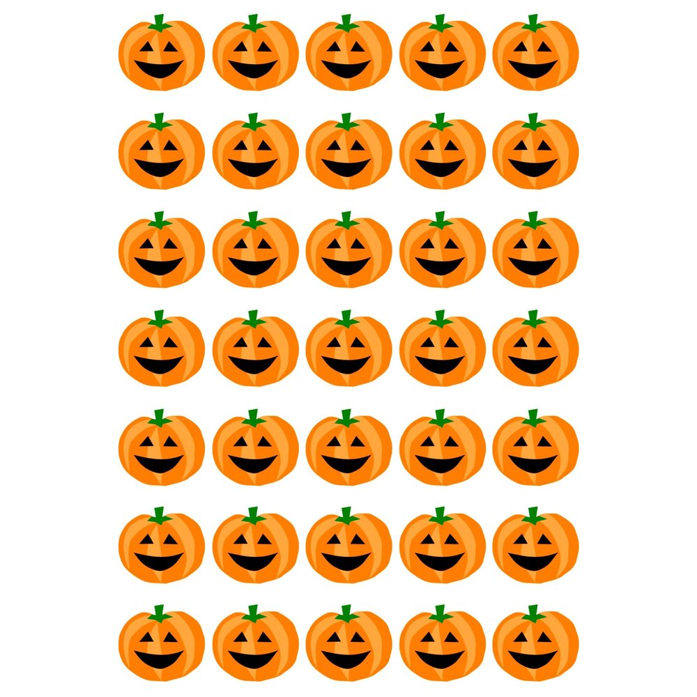 Cute Pumpkin - Edible Cupcake Toppers - Wafer or Icing - Haunted Spooky Halloween Party Themed Celebration Cake Decorations for Cupcakes, Cookies, Brownies, Muffins & More!