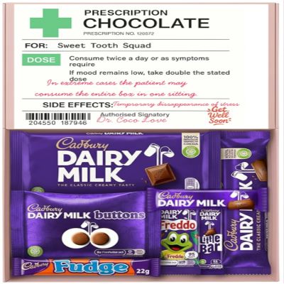Get Well Soon Gifts for Women and Men - Care Package Recovery Gift Box - Hospital Prescription Chocolate, Chocolate Hamper Selection Box, Gift for Him, Gift for Her
