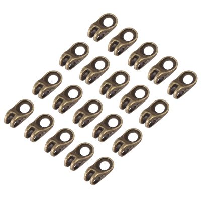 Luocute 20x Boot Lace Hooks Lace Fittings Buckles with Rivets for Repair Camp Hike Climb Accessories Metal Outdoor Lace Buckle (Bronze Style)