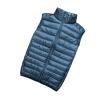 Down Vest Autumn and Winter Men's Down Vest Casual Lightweight Down Warm Solid Sleeveless Jacket Men's Portable Pocket Vest(Green,M) view 2