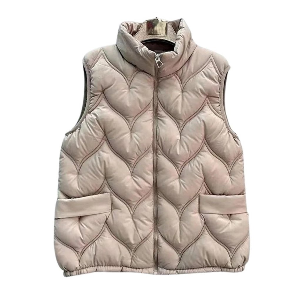 Down Vest Autumn Winter Down Cotton Vest Plus Size Stand Collar Cotton Shoulder Vest Middle-Aged and Elderly Women's Warm(Black,XS)
