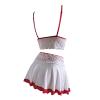 Women's Sexy Lace Mini Skirt Set with Eye Elegant Wear for Home Comfort and Style (White, L) view 4
