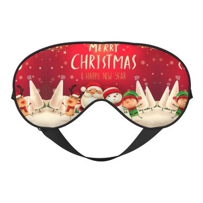 Merry Christmas Printing Double-Sided Eye Mask,Blackout for Sleeping, Comfort Sleep Eye Mask for All-Occasion