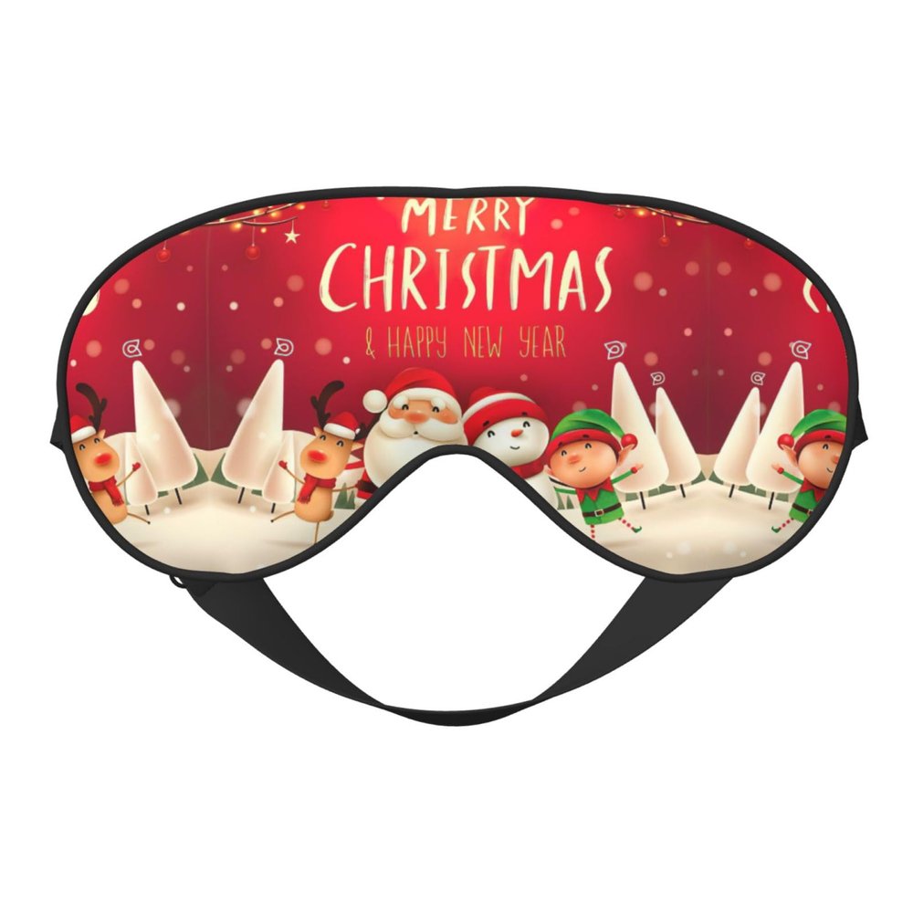 Merry Christmas Printing Double-Sided Eye Mask,Blackout for Sleeping, Comfort Sleep Eye Mask for All-Occasion