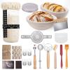 Sourdough Starter Set, 21 Piece Bread Baking Set with Banneton Test Basket, Round, 10", Oval, 10", Dough Glass, Lame Bread, Whisk and view 1