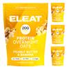 ELEAT | High Protein Overnight Oats | Low Sugar & High Fibre Breakfast | Gut-Friendly Cereal | Gluten Free & Vegan | 400g Resealable Pouch (Peanut Butter & Banana Flavour x4) view 1