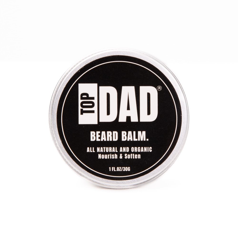 Top Dad Premium Beard Balm for Men - Natural Beard Conditioning & Styling - Softens, Tames, Nourishes Facial Hair - Non-Greasy, Moisturizing Beard Care for All Beard Types