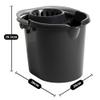 16 Litre Mop Bucket With Removable Wringer, Durable Smooth Handle & Pouring Spout, Perfect Use For Multipurpose Cleaning Surface Indoor/Outdoors (Midight Greyish) view 3
