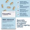 FutureYou Cambridge NAD+ Advanced Cellular Energy & Healthy Ageing Support with Nicotinamide Riboside, Veri-te Resveratrol, Green Tea Extract, Zinc & B Vitamins Vegan, 28 Capsules (28-Day Supply) view 2