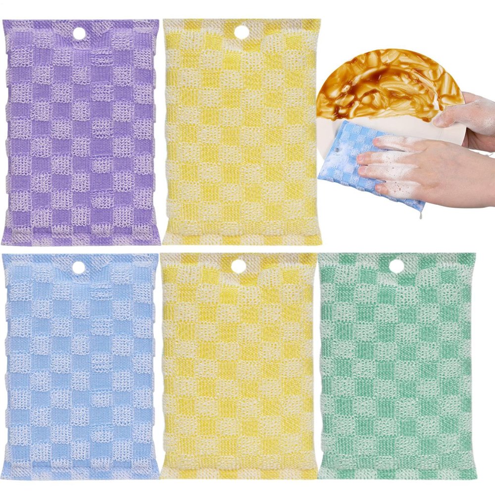 Bkljkf Wire Cloth for Cleaning, Steel Wool Sponge, Reusable Scratch-Free Absorbent Sponges for Restaurant, Kitchen Sink, Tableware, Worktop, Oven