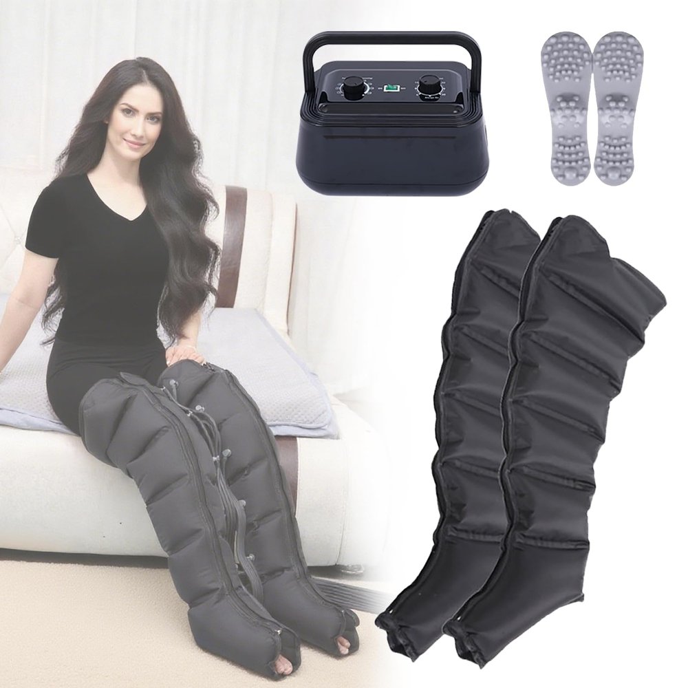 6 Cavity Electric Air Compression Massager Machine, Compression Boots, Full Body Waist Arm Leg Relax Instrument for Full Body Massage Pressotherapy Lymphatic Drainage