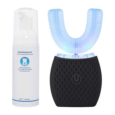 Automatic Ultrasonic Toothbrush, 360 Cleaning Electric Toothbrush, U Design, 4 Modes, Whitening Toothbrush with Timer, for Adults, Deep Clean(Black)