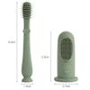 Vicloon Finger Toothbrush Oral Cleaner Kit, 2 Pcs Baby Finger Toothbrush Tongue Oral Cleaner Kit, Soft Baby Silicone Fingers Toothbrushes for Teething Oral Cleaning Care for 6-18 Months, Gray Green view 2