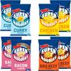 Instant Super Noodles Variety Pack - 8 x 90g, 2 Beef, 2 Chicken, 2 Curry, 2 Bacon - Quick & Tasty Noodle Selection for Meals on the Go view 1