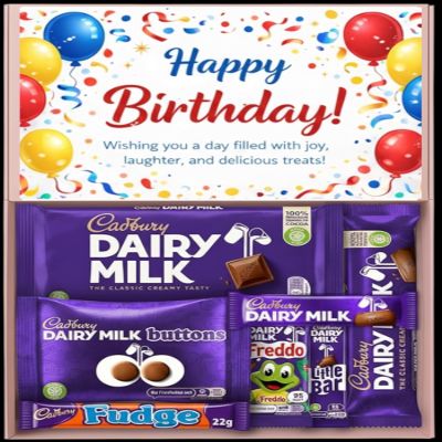 Birthday Chocolate Gift Box for Women and Men - Chocolate Hamper Selection Box, Happy Birthday Chocolate Assortment, Gift for Him, Gift for Her - 7 Unique Chocolate Bars