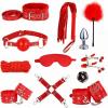 12 Pieces Of Leather Red Casual Set Yoga Practice Equipment Accessories, Stress Reducing Toys, Sports Training, Tension Band Accessories view 1