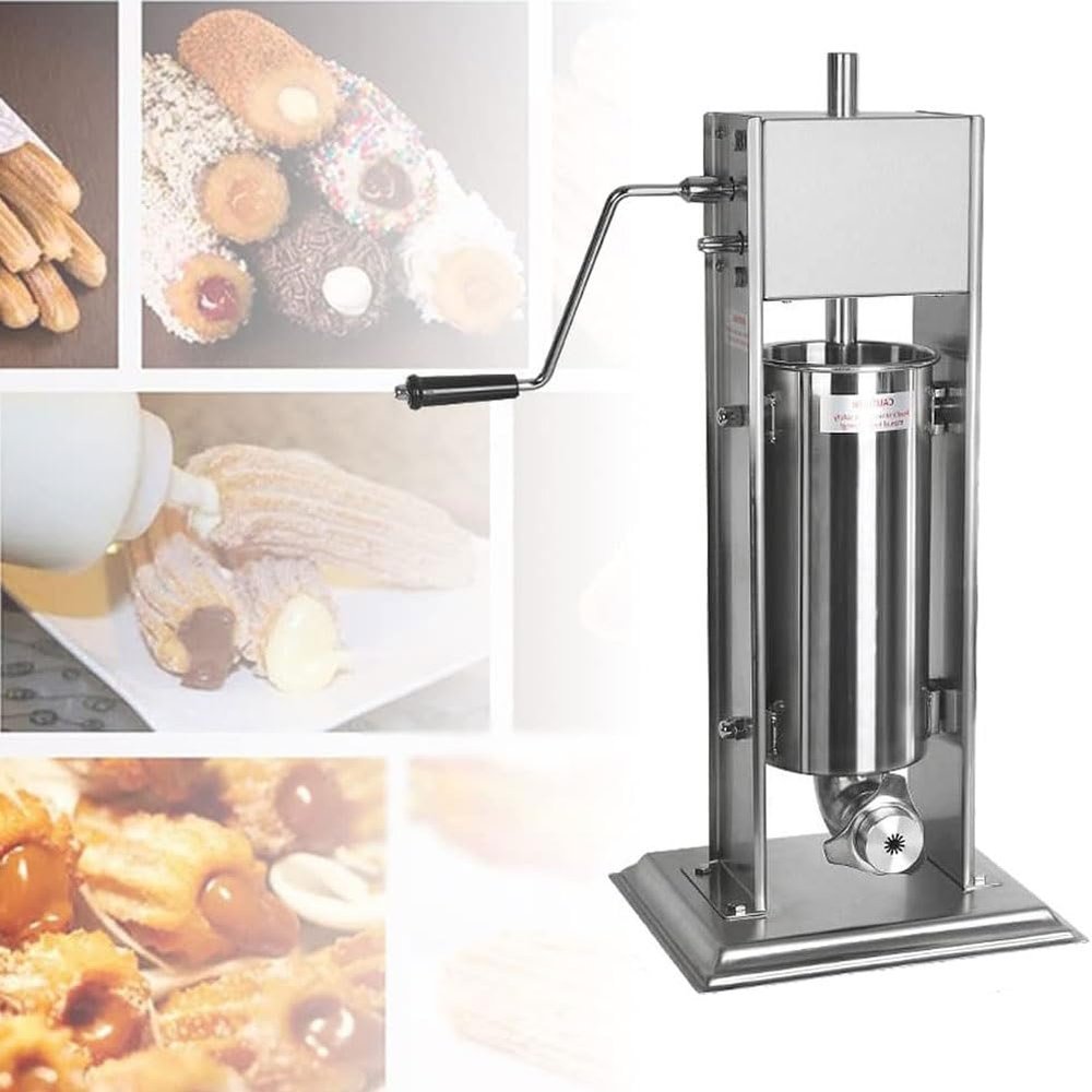 Stainless Steel Churro Maker Machine with 5L Tank, Includes 4 Nozzles, Perfect for Commercial Kitchens and Home Baking