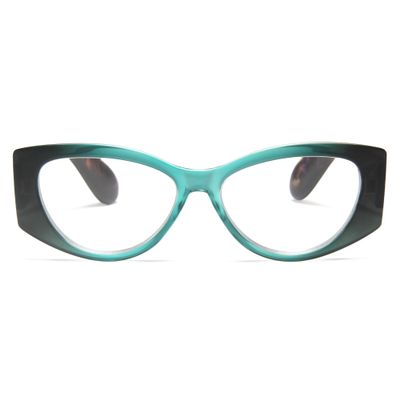 2SeeLife Oversized Cateye Reading Glasses for Women MediumWide Fit, Durable & Sturdy Frame, Trendy Premium Cateye Readers, Emerald, +2.75