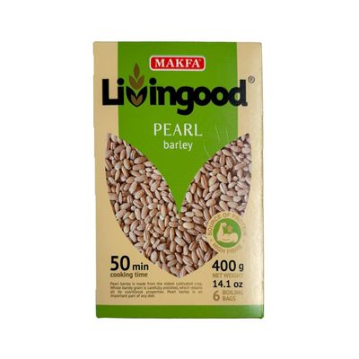 Living Mak-fa's Pearl Barley Mak-fa's Hearty Whole Grain for Soups and Stews Russian Grocery Product 400g Pack of 1
