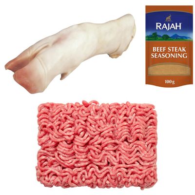 Beef Mince & Beef Feet 1kg with Rajah Seasoning