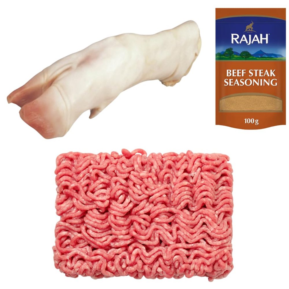 Beef Mince & Beef Feet 1kg with Rajah Seasoning