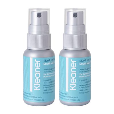 Kleaner Oral Toxin Cleanser Spray 30 ml 2 Pack | Fast-Action Mouth Rinse for Festivals & Travel Immediate Effect Lasting 1 Hour Pocket-Sized Hygiene Spray - Avalo Supplies