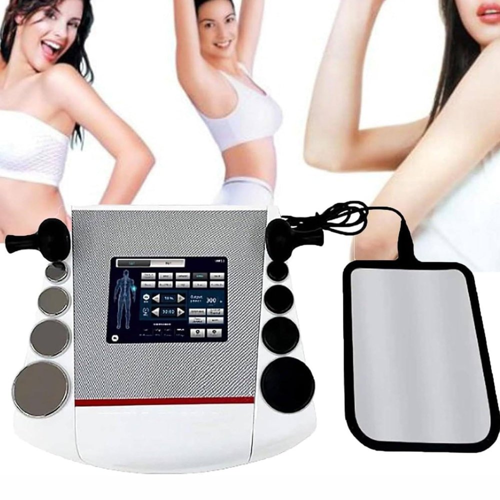 CGLYYDS Tecar Therapy Diathermy Machine,RES CET Monopole RF Energy Transfer Diatherapy Device,4 Modes and 10 Body Parts To Choose From,300~448KHz Therapy Machine For Body Pain
