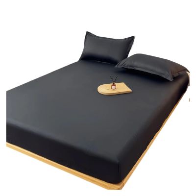 Mattress Protector Waterproof Mattress Cover Bed Fitted Sheet Throw Bedspread Protector Pads Single/Double/King/Queen Full Size(Black,152x203x46cm)
