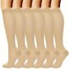 compression socks 6 Pairs Solid Color Compression Nurse Socks Black(6pairs skin,S M) view 1