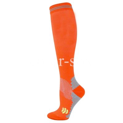 compression socks 2 Pairs Compression Socks 20-30mmhg High Stockings Men Women Sports For Marathon Cycling Football Varicose Veins(YS001-156-OG,2XL)