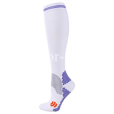 compression socks 2 Pairs Compression Socks 20-30mmhg High Stockings Men Women Sports For Marathon Cycling Football Varicose Veins(YS001-156-WH,L-XL)
