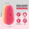 20 Packs Dish Wand Sponge Refills for Scrub Daddy Dish Daddy, Scrub Brush Replacement Heads, Dish Brush Replacement Head for Kitchen Cleaning, Pink (Only Sponge Heads) view 2