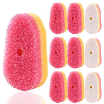 10 Packs Dish Wand Sponge Refills for Scrub Daddy Dish Daddy, Scrub Brush Replacement Heads, Dish Brush Replacement Head for Kitchen Cleaning, Pink (Only Sponge Heads)