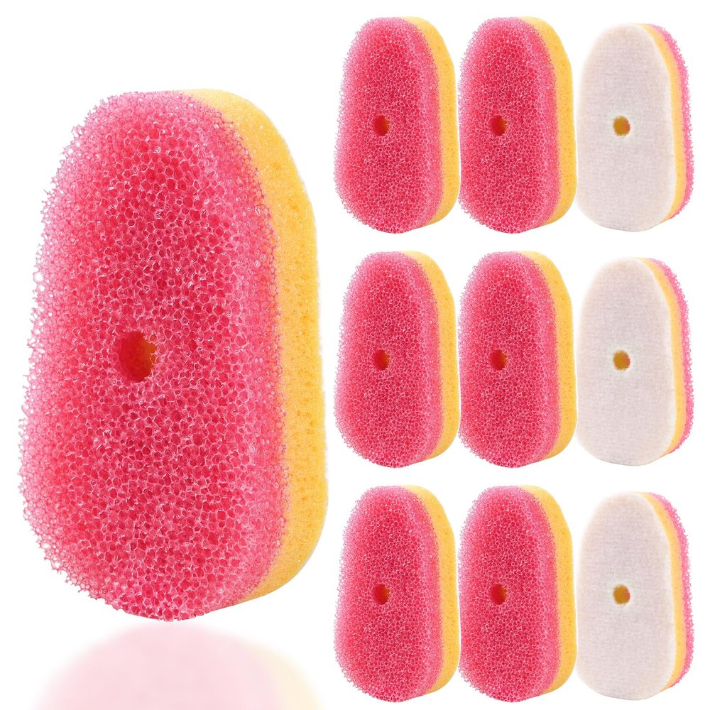10 Packs Dish Wand Sponge Refills for Scrub Daddy Dish Daddy, Scrub Brush Replacement Heads, Dish Brush Replacement Head for Kitchen Cleaning, Pink (Only Sponge Heads)