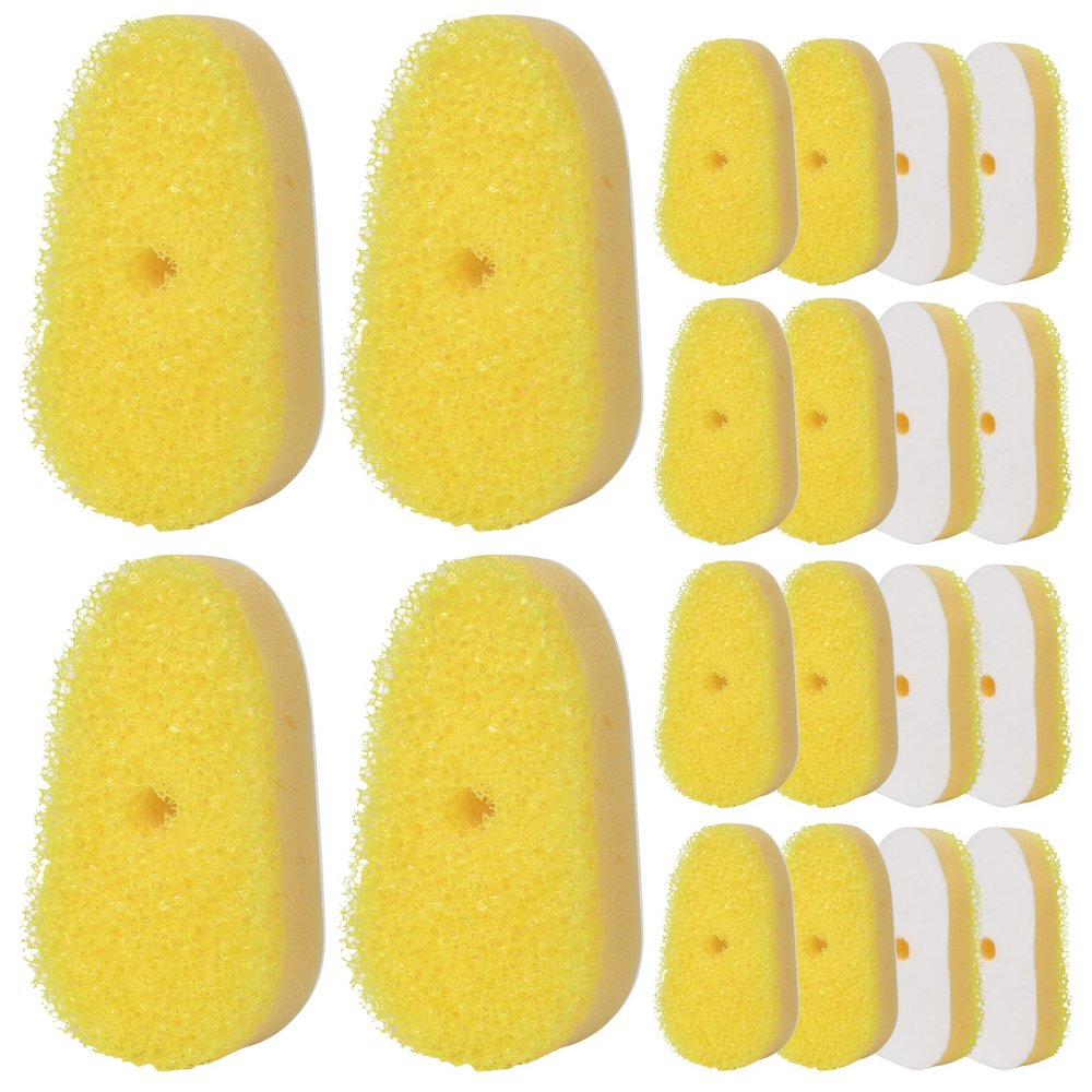 20 Packs Dish Wand Sponge Refills for Scrub Daddy Dish Daddy, Scrub Brush Replacement Heads, Dish Brush Replacement Head for Kitchen Cleaning, Yellow (Only Sponge Heads)